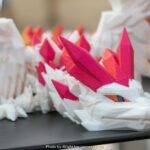 Adopt A Dragon 3D Printed white dragon with pink gemstones